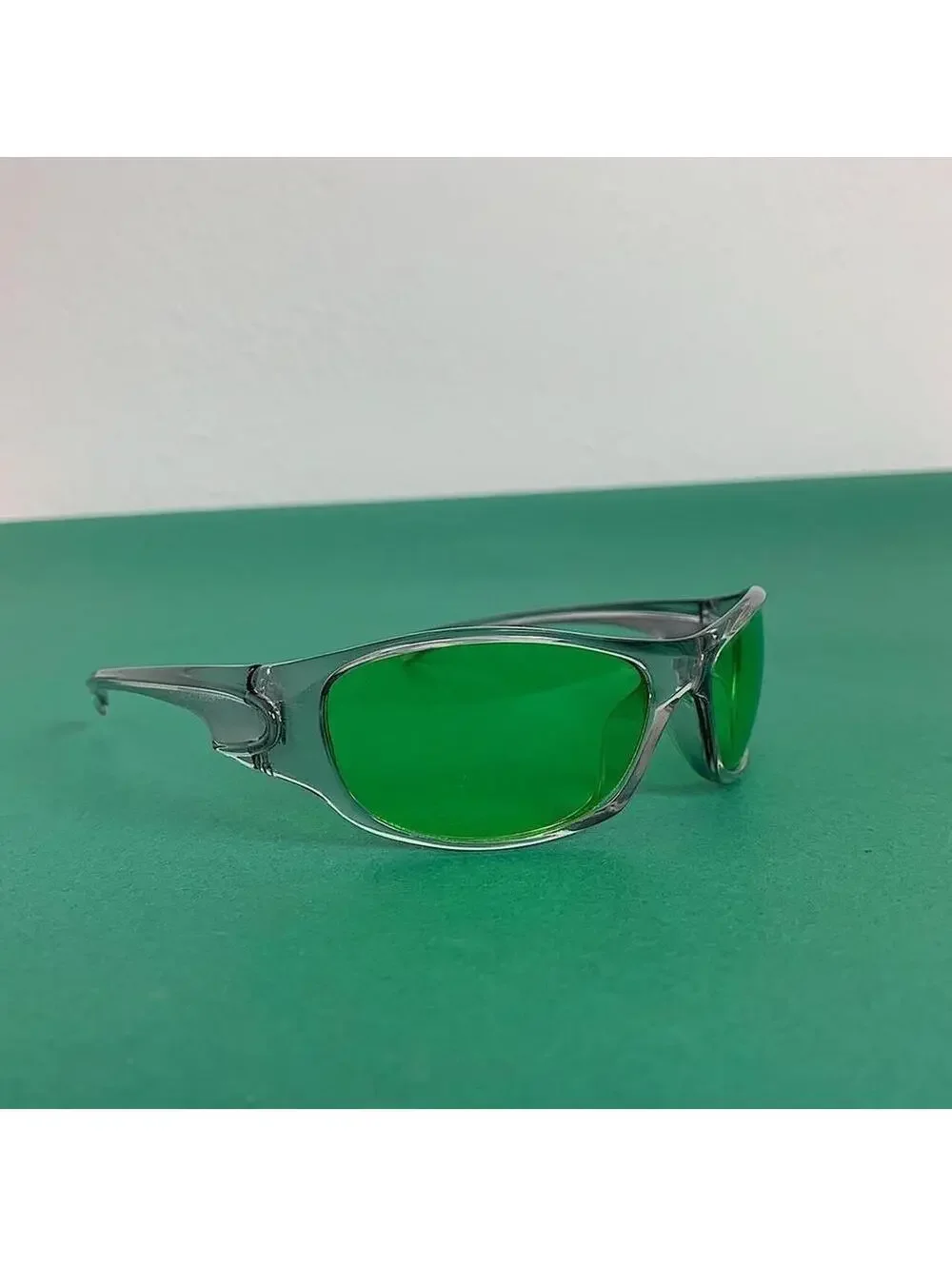 Vintage Y2K Style Cyber Futuristic Green Lenses sunglasses. Unisex